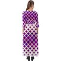 Pattern Square Purple Horizontal Button Up Boho Maxi Dress View2