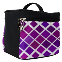 Pattern Square Purple Horizontal Make Up Travel Bag (small)