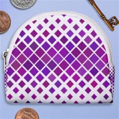 Pattern Square Purple Horizontal Horseshoe Style Canvas Pouch