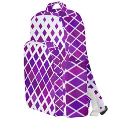 Pattern Square Purple Horizontal Double Compartment Backpack