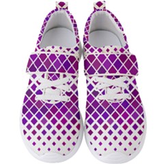 Pattern Square Purple Horizontal Men s Velcro Strap Shoes