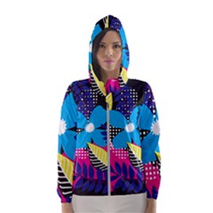 Pattern Leaf Polka Leaves Women s Hooded Windbreaker by HermanTelo