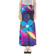 Pattern Leaf Polka Leaves Full Length Maxi Skirt