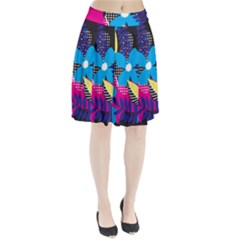 Pattern Leaf Polka Leaves Pleated Skirt