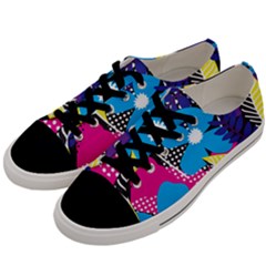 Pattern Leaf Polka Leaves Men s Low Top Canvas Sneakers