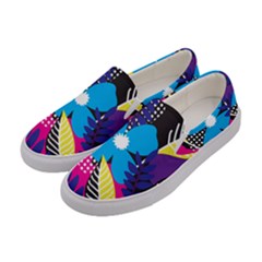 Pattern Leaf Polka Leaves Women s Canvas Slip Ons