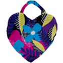 Pattern Leaf Polka Leaves Giant Heart Shaped Tote View2