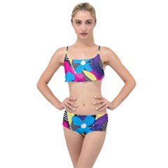 Pattern Leaf Polka Leaves Layered Top Bikini Set by HermanTelo