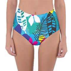 Pattern Leaf Polka Flower Reversible High-waist Bikini Bottoms