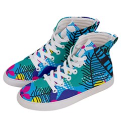 Pattern Leaf Polka Flower Men s Hi-top Skate Sneakers