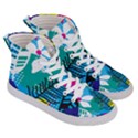 Pattern Leaf Polka Flower Men s Hi-Top Skate Sneakers View3