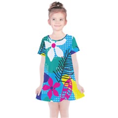 Pattern Leaf Polka Flower Kids  Simple Cotton Dress