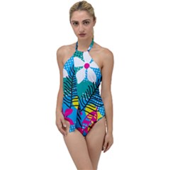 Pattern Leaf Polka Flower Go With The Flow One Piece Swimsuit