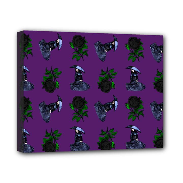 Gothic Girl Rose Purple Pattern Canvas 10  x 8  (Stretched)