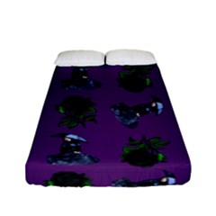 Gothic Girl Rose Purple Pattern Fitted Sheet (full/ Double Size) by snowwhitegirl