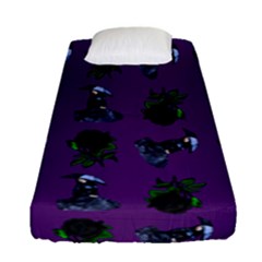 Gothic Girl Rose Purple Pattern Fitted Sheet (single Size) by snowwhitegirl