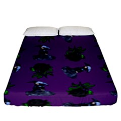 Gothic Girl Rose Purple Pattern Fitted Sheet (king Size) by snowwhitegirl