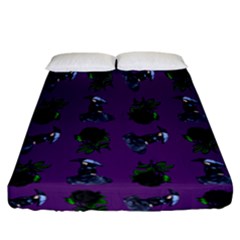 Gothic Girl Rose Purple Pattern Fitted Sheet (california King Size) by snowwhitegirl