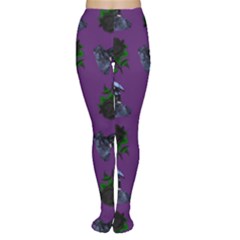 Gothic Girl Rose Purple Pattern Tights by snowwhitegirl