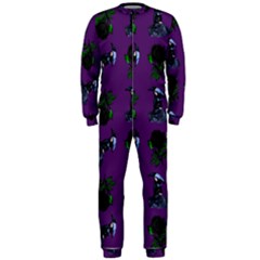 Gothic Girl Rose Purple Pattern Onepiece Jumpsuit (men) 