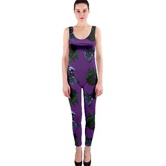 Gothic Girl Rose Purple Pattern One Piece Catsuit by snowwhitegirl