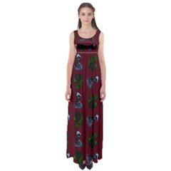 Gothic Girl Rose Red Pattern Empire Waist Maxi Dress