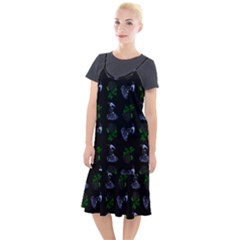 Gothic Girl Rose Black Pattern Camis Fishtail Dress