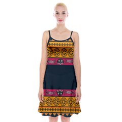 Pattern Ornaments Africa Safari Spaghetti Strap Velvet Dress