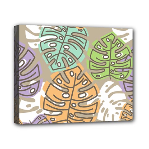 Pattern Leaves Banana Rainbow Canvas 10  X 8  (stretched) by HermanTelo