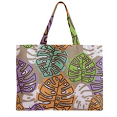 Pattern Leaves Banana Rainbow Zipper Mini Tote Bag