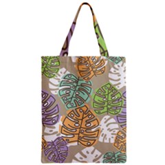 Pattern Leaves Banana Rainbow Zipper Classic Tote Bag