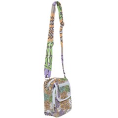 Pattern Leaves Banana Rainbow Shoulder Strap Belt Bag by HermanTelo