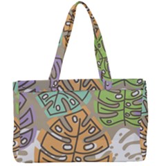 Pattern Leaves Banana Rainbow Canvas Work Bag by HermanTelo