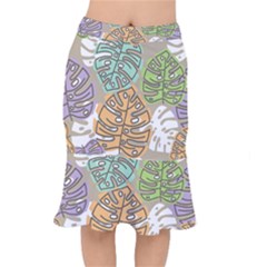 Pattern Leaves Banana Rainbow Mermaid Skirt