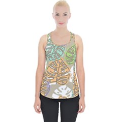 Pattern Leaves Banana Rainbow Piece Up Tank Top