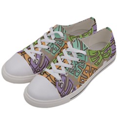 Pattern Leaves Banana Rainbow Women s Low Top Canvas Sneakers by HermanTelo