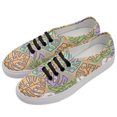 Pattern Leaves Banana Rainbow Women s Classic Low Top Sneakers