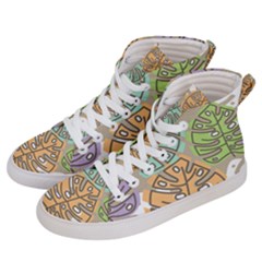 Pattern Leaves Banana Rainbow Men s Hi-top Skate Sneakers