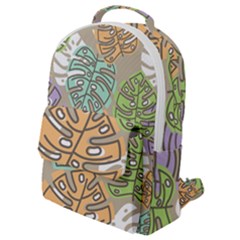 Pattern Leaves Banana Rainbow Flap Pocket Backpack (small)