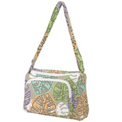 Pattern Leaves Banana Rainbow Front Pocket Crossbody Bag