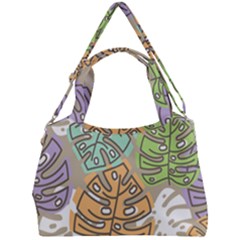 Pattern Leaves Banana Rainbow Double Compartment Shoulder Bag by HermanTelo