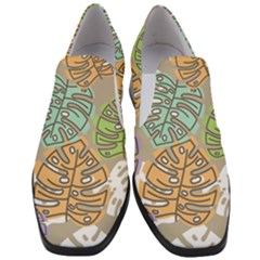 Pattern Leaves Banana Rainbow Slip On Heel Loafers