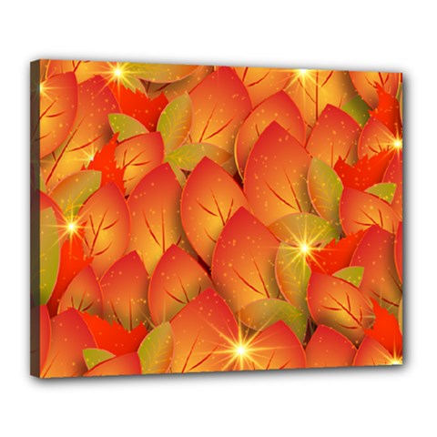 Pattern Texture Leaf Canvas 20  X 16  (stretched) by HermanTelo