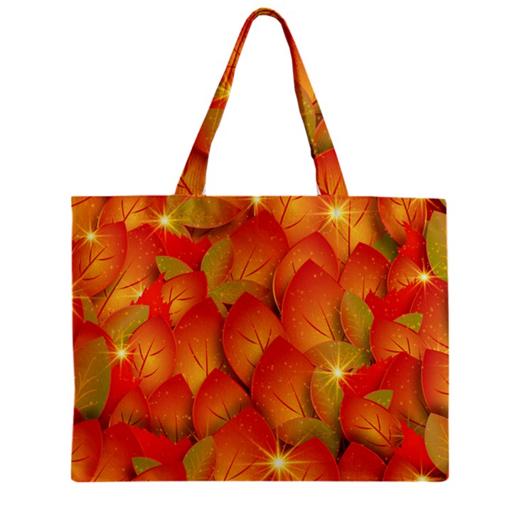 Pattern Texture Leaf Zipper Mini Tote Bag