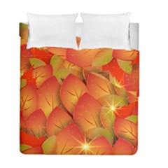 Pattern Texture Leaf Duvet Cover Double Side (full/ Double Size) by HermanTelo