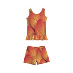 Pattern Texture Leaf Kids  Boyleg Swimsuit by HermanTelo