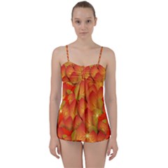 Pattern Texture Leaf Babydoll Tankini Set by HermanTelo