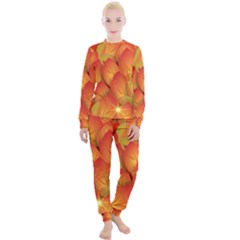 Pattern Texture Leaf Women s Lounge Set