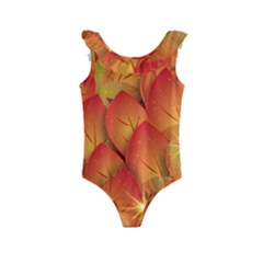 Pattern Texture Leaf Kids  Frill Swimsuit by HermanTelo