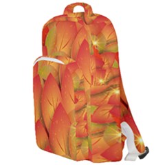 Pattern Texture Leaf Double Compartment Backpack